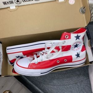Red White and Blue American converse